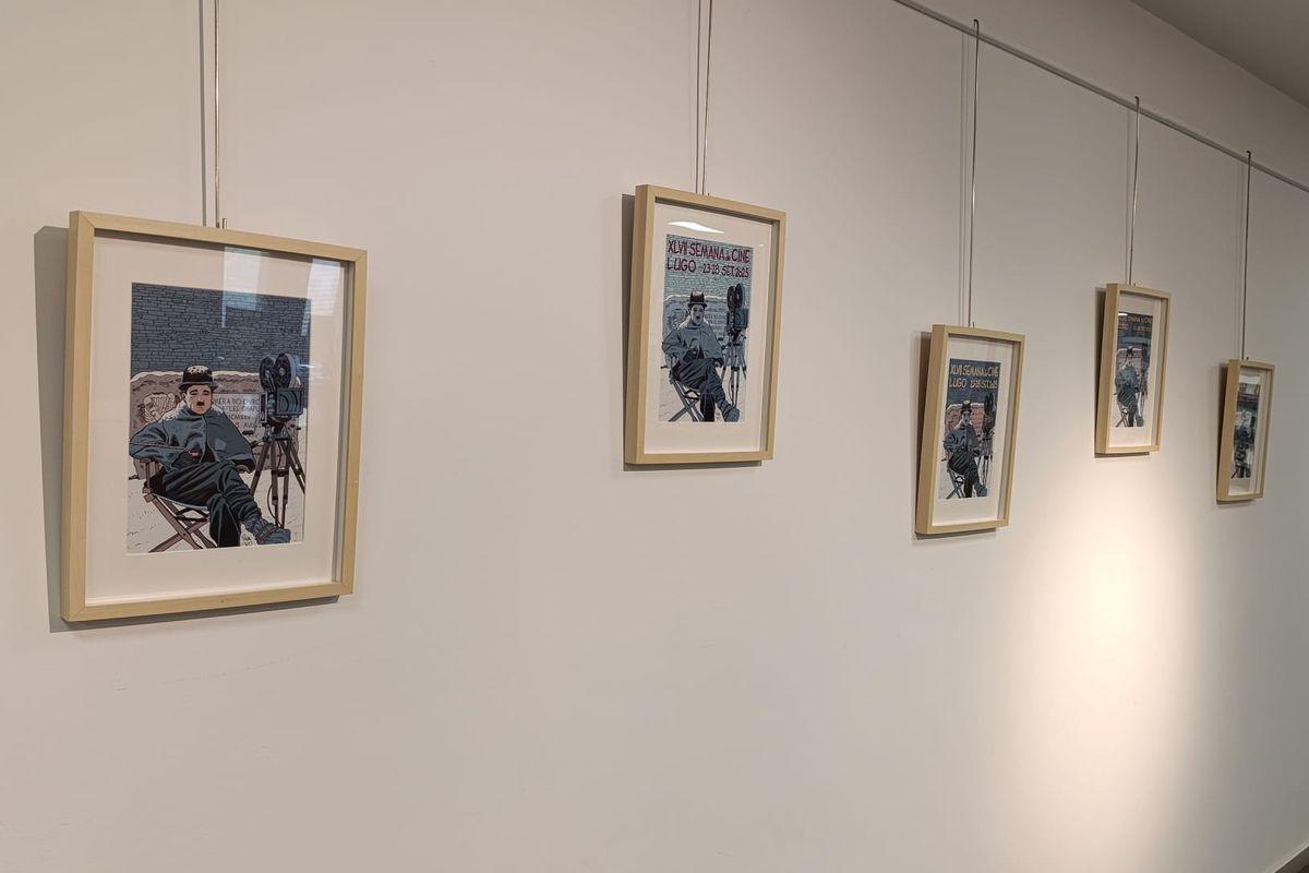 A exposición de cartel e bocetos da XLVII SEMANA DE CINE DE LUGO permanecerá na Biblioteca provincial todo o verán